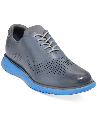 Cole Haan Men's 2.zerãgrand Lace-up Laser Wingtip Oxford Shoes In Folkstone Gray,marina