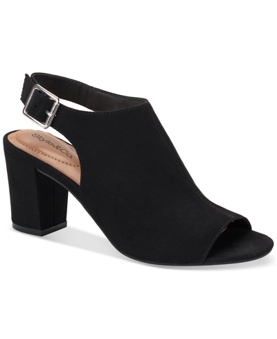 Style & Co Women's Peyyton Slingback Knit Dress Shooties, Exclusively At Macy's In Black Beauty