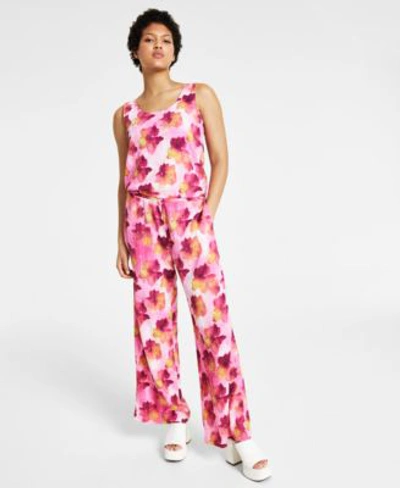 Bar Iii Womens Floral Print Tank Top Wide Leg Pants Created For Macys In Frankie Flrl A