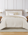 Pem America Crinkle Geo 9-pc. Comforter Set, Queen In Cement,white