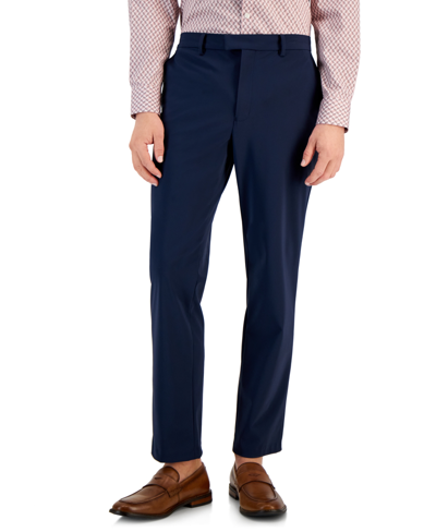 Alfani Men's Classic-fit Solid Stretch Suit Pants, Created For Macy's In Neo Navy