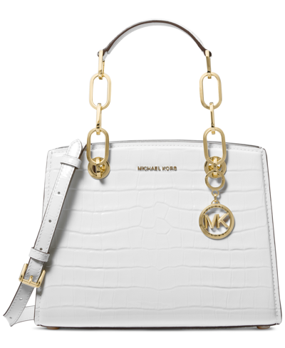 Michael Kors Michael  Cynthia Small North South Satchel In White