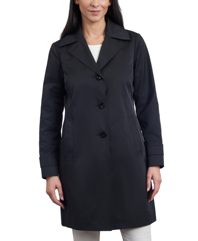 Michael Kors Michael  Women's Single-breasted Reefer Trench Coat In Black