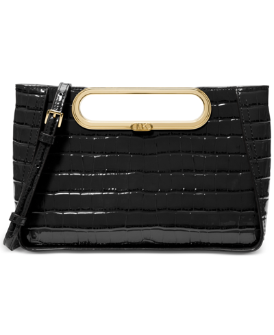 Michael Kors Michael  Chelsea Large Convertible Leather Clutch In Black