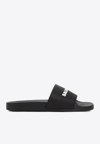 Balenciaga Logo-embossed Pool Slides In Black