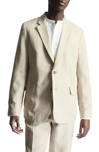 Cos Man Suit Jacket Beige Size 44 Linen In Mole Dusty Light