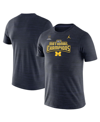 JORDAN MEN'S JORDAN BRAND NAVY MICHIGAN WOLVERINES COLLEGE FOOTBALL PLAYOFF 2023 NATIONAL CHAMPIONS VELOCIT