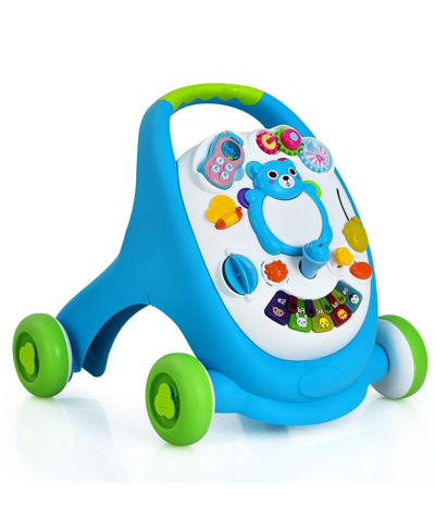 Slickblue Kids' Sit-to-stand Toddler Learning Walker With Lights And Sounds In Blue