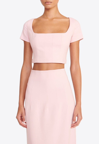 Staud Anya Cropped Top In Pink