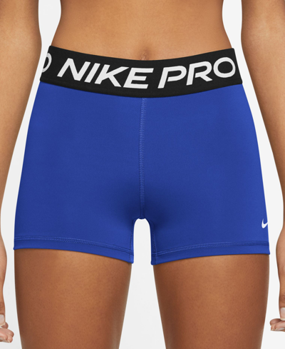 Nike Pro Women's 3" Shorts In Hyper Royal,white