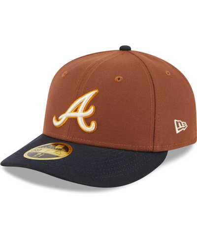 New Era Men's  Brown Atlanta Braves Tiramisu Low Profile 59fifty Fitted Hat
