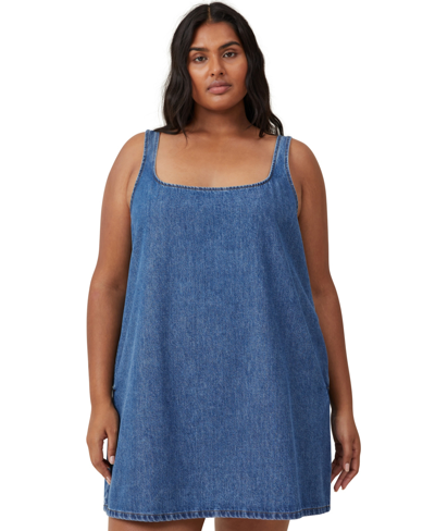 Cotton On Women's Charlie Denim Mini Dress In Sea Blue