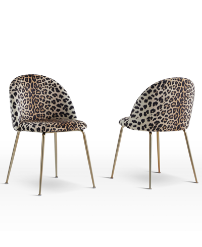 Best Master Furniture Miramar 31" Velvet Metal Dining Chairs, Set Of 2 In Orange