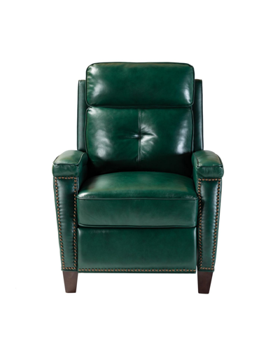 Hulala Home Sickel Genuine Leather Recliner Chair For Bedroom Living Room In Green