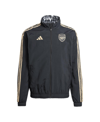 Adidas Originals Men's Adidas Black Arsenal 2023/24 Reversible Anthem Ian Wrightâ Full-zip Jacket