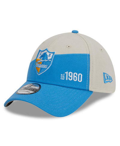 New Era Men's  Cream, Powder Blue Los Angeles Chargers 2023 Sideline Historic 9twenty Adjustable Hat In Cream,powder Blue