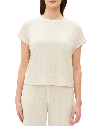 Gap Body Women's Ribbed Short-sleeve Pajama Top In Oatmeal