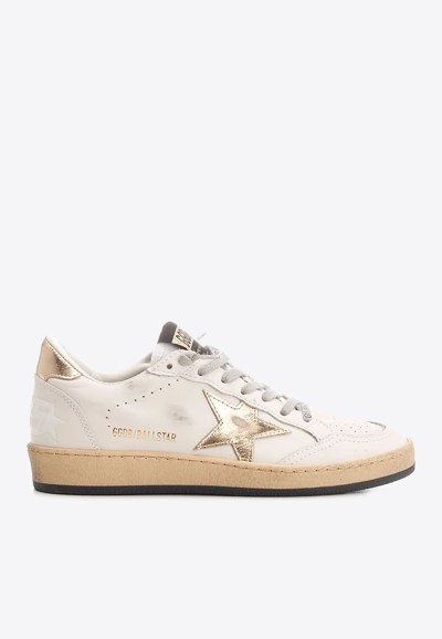 Golden Goose Db Ball Star Distressed Low-top Sneakers In White