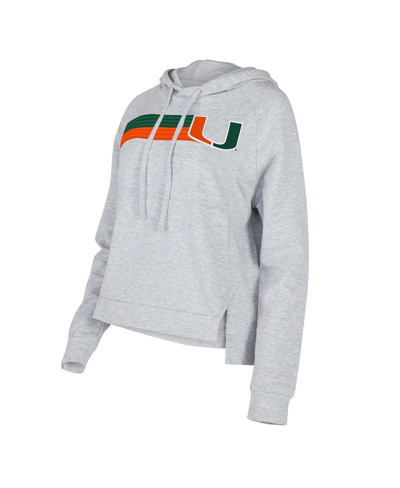 Concepts Sport Women's  Gray Miami Hurricanes Cedarâ Tri-blend Raglan Pullover Hoodie