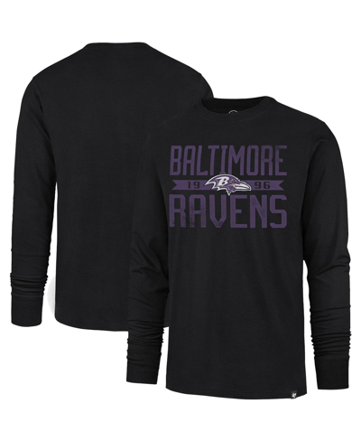 47 Brand Men's ' Black Distressed Baltimore Ravens Brand Wide Out Franklin Long Sleeve T-shirt