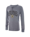 CONCEPTS SPORT MEN'S CONCEPTS SPORT GRAY DISTRESSED BOSTON BRUINS TAKEAWAY HENLEY LONG SLEEVE T-SHIRT