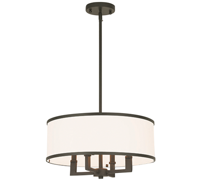 Livex Park Ridge Metal 18'' Pendant Chandelier In Bronze