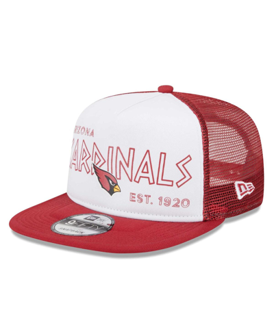 New Era Men's  White, Cardinal Arizona Cardinals Banger 9fifty Trucker Snapback Hat
