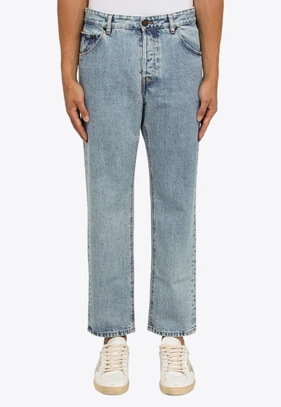Pt Torino Basic Cropped Jeans In Blue