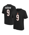 NIKE BIG BOYS NIKE JOE BURROW BLACK CINCINNATI BENGALS PLAYER NAME AND NUMBER T-SHIRT