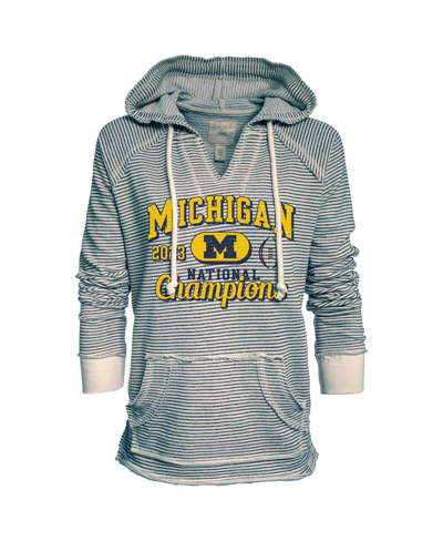 Blue 84 Women's  Navy Michigan Wolverines College Football Playoff 2023 National Champions Striped Fr