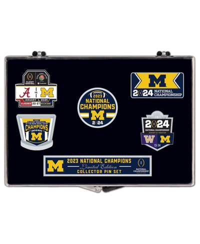 Wincraft Michigan Wolverines College Football Playoff 2023 National Champions Five-piece Collector Pin Set In Multi