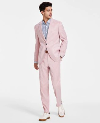Hugo By  Boss Mens Modern Fit Pink Suit Separate In Light,pastel Pink