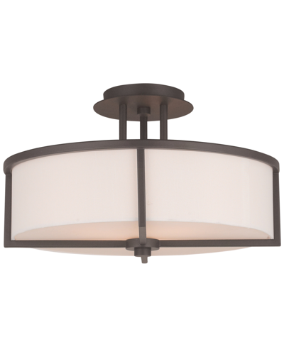 Livex Wesley 3-light Semi-flush Mount In Dark Brown