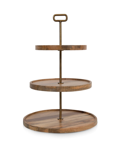 Toscana Tapas 3 Tier Serving Tray In Mango Wood