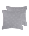 Levtex Cross Stitch Stitching 2-pc. Sham Set, European In Gray