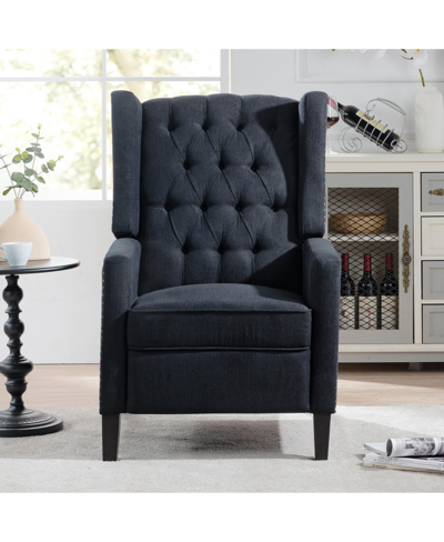 Simplie Fun 27" Wide Manual Wing Chair Recliner In Black