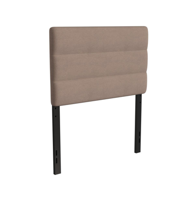Merrick Lane Coppola Twin Headboard With Tufted Upholstery And Powder Coated Metal Frame In Taupe
