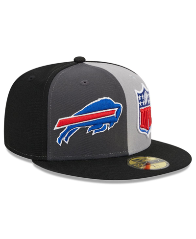 New Era Men's  Gray, Black Buffalo Bills 2023 Sideline 59fifty Fitted Hat In Gray,black