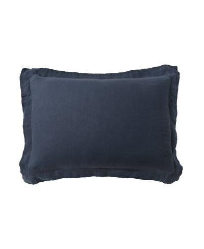 Levtex Washed Linen Relaxed Solid Sham, King In Navy