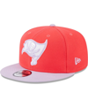 New Era Men's  Red, Lavender Tampa Bay Buccaneers Two-tone Color Pack 9fifty Snapback Hat In Red,lavender