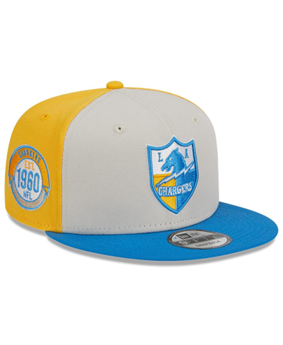 New Era Men's  Cream, Powder Blue Los Angeles Chargers 2023 Sideline Historic 9fifty Snapback Hat