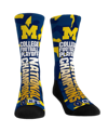 ROCK 'EM MEN'S AND WOMEN'S ROCK 'EM SOCKS NAVY MICHIGAN WOLVERINES COLLEGE FOOTBALL PLAYOFF 2023 NATIONAL CHA