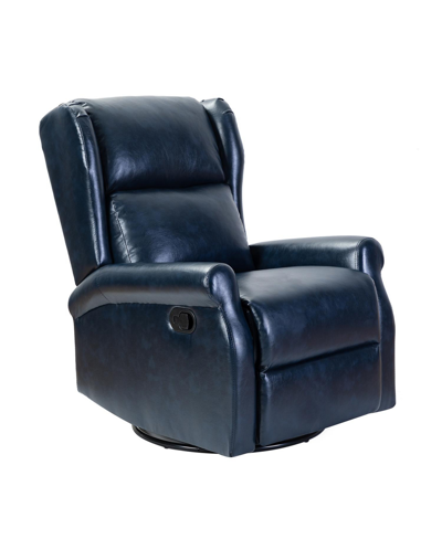 Hulala Home Callinan Contemporary Recliner With Adjustable Backrest In Blue