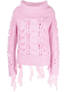 Blumarine Gestrickter Rollkragenpullover In Pastel
