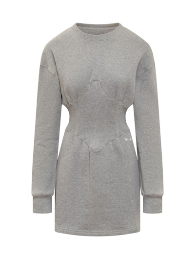 Chiara Ferragni Gray Cotton Dress In Grey