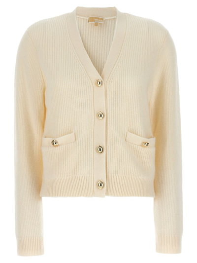 Michael Michael Kors Logo Buttons Cardigan In White