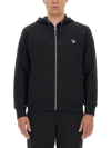 PS BY PAUL SMITH PS PAUL SMITH ZEBRA LOGO COTTON ZIP-UP HOODIE