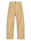 Studio Nicholson Pleated Chino Trousers Featuring Belt Loops In Beige