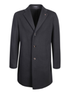 Tagliatore Single-breasted Black Coat In Black