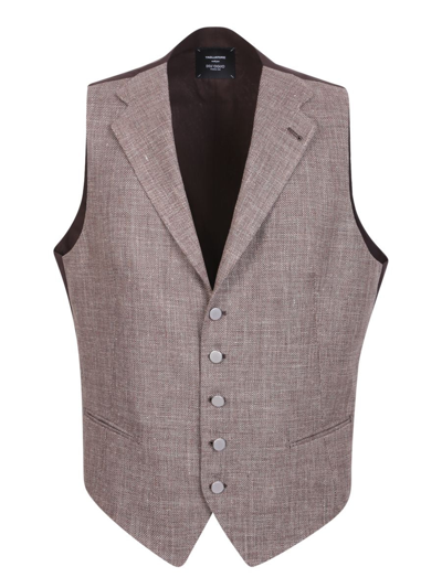 Tagliatore Light Brown Waistcoat In Grey